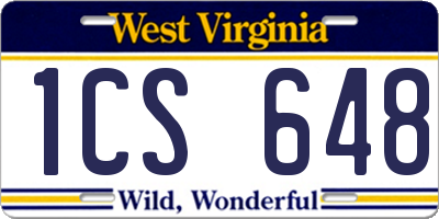 WV license plate 1CS648