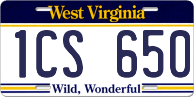 WV license plate 1CS650