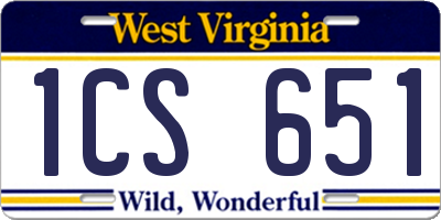 WV license plate 1CS651