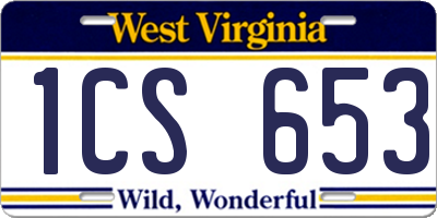 WV license plate 1CS653