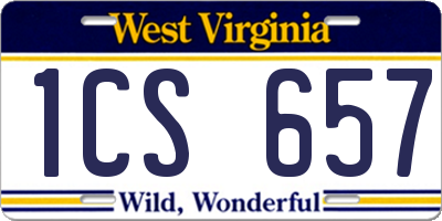 WV license plate 1CS657