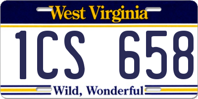 WV license plate 1CS658