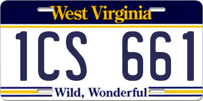 WV license plate 1CS661