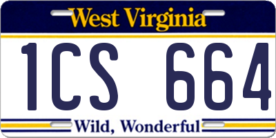 WV license plate 1CS664
