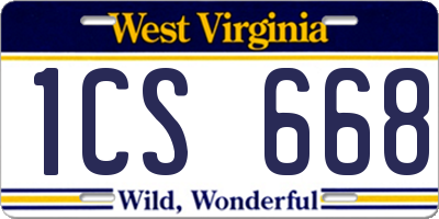 WV license plate 1CS668
