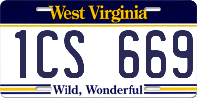 WV license plate 1CS669