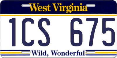 WV license plate 1CS675
