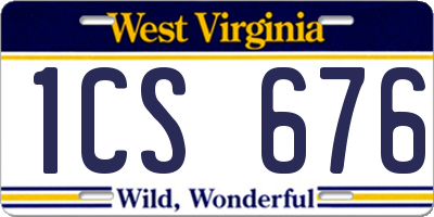 WV license plate 1CS676