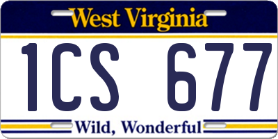 WV license plate 1CS677