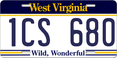 WV license plate 1CS680