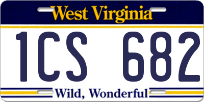 WV license plate 1CS682
