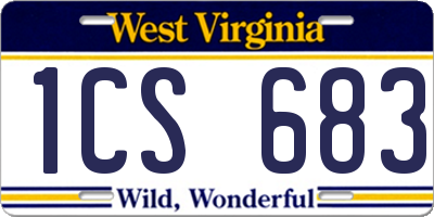 WV license plate 1CS683