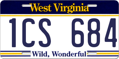 WV license plate 1CS684