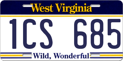 WV license plate 1CS685