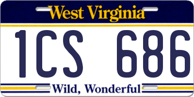 WV license plate 1CS686