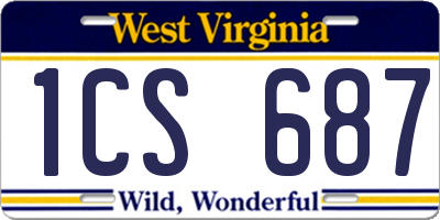 WV license plate 1CS687