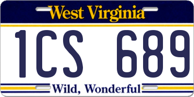WV license plate 1CS689