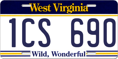 WV license plate 1CS690