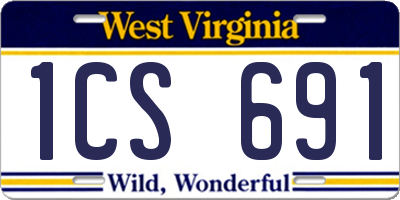 WV license plate 1CS691