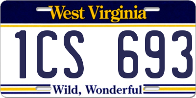 WV license plate 1CS693