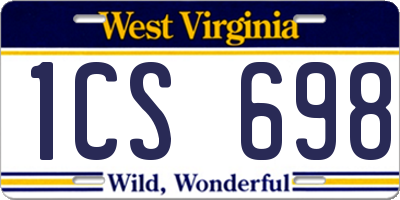 WV license plate 1CS698