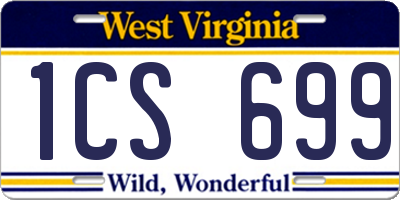 WV license plate 1CS699