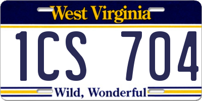 WV license plate 1CS704