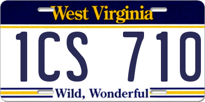 WV license plate 1CS710