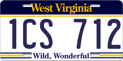 WV license plate 1CS712
