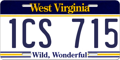 WV license plate 1CS715