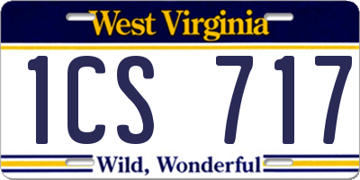 WV license plate 1CS717