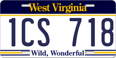 WV license plate 1CS718