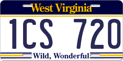 WV license plate 1CS720