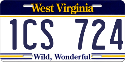 WV license plate 1CS724