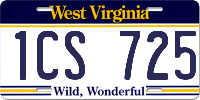 WV license plate 1CS725