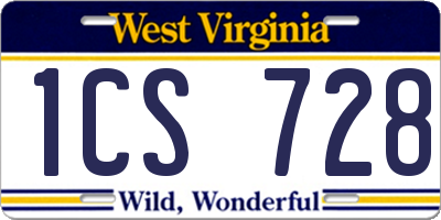 WV license plate 1CS728