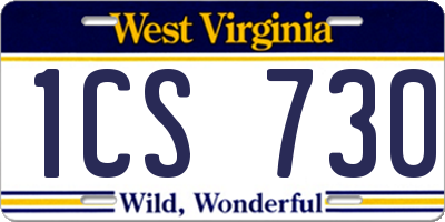 WV license plate 1CS730