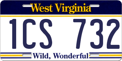 WV license plate 1CS732