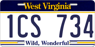 WV license plate 1CS734