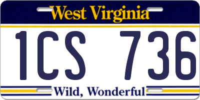 WV license plate 1CS736
