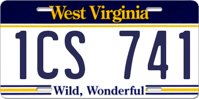 WV license plate 1CS741