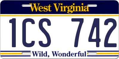 WV license plate 1CS742