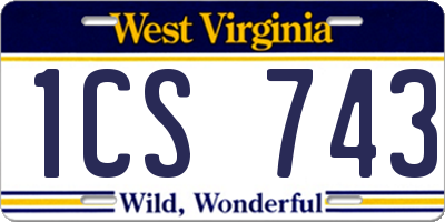 WV license plate 1CS743