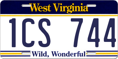 WV license plate 1CS744