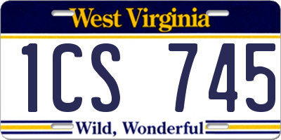 WV license plate 1CS745
