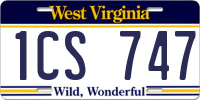 WV license plate 1CS747