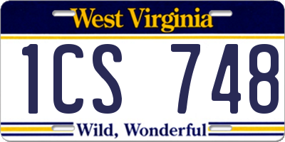 WV license plate 1CS748
