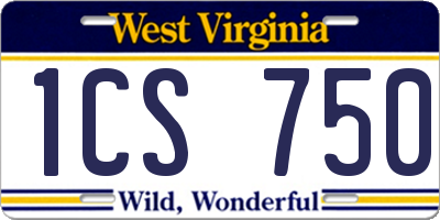 WV license plate 1CS750