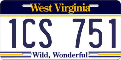 WV license plate 1CS751