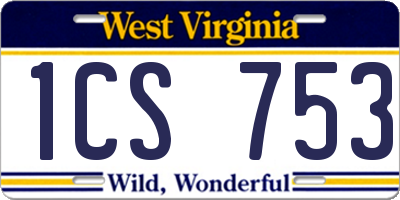 WV license plate 1CS753